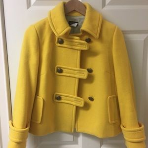Bright Yellow Pea Coat! So cute!
